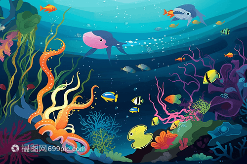多種類的海洋生物
